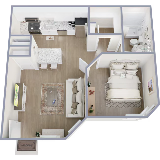 1 Bedroom 1 Bathroom 202 floor plan